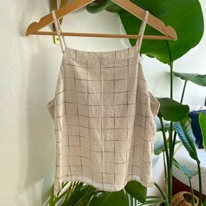 Oak + Fort White Checkered Linen Top